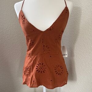 Bar III Women's Rust Eyelet Camisole